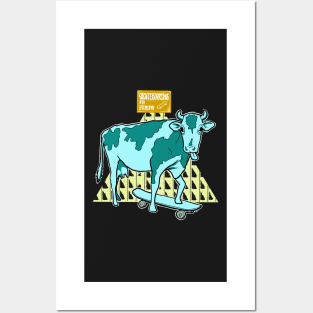 Cow Skateboarding Posters and Art